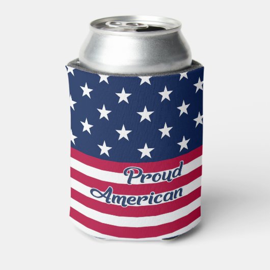 アメリカ誇りを持ったのスター&ストライプアメリカ国旗 缶クーラー (缶裏面)