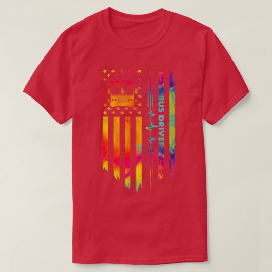アメリカ誇りを持ったのバスドライバシャツ Tシャツ (デザイン正面)