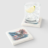 アメリカ誇りを持ったのワシになる ストーンコースター (横)