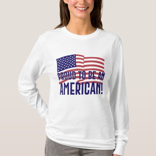 アメリカ誇りを持ったの女性の男性へ若者である Tシャツ (正面)