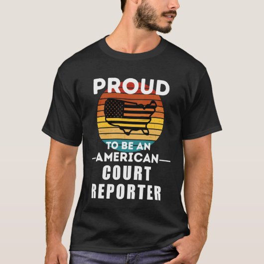 アメリカ誇りを持ったの裁判所記者になる Tシャツ (正面)