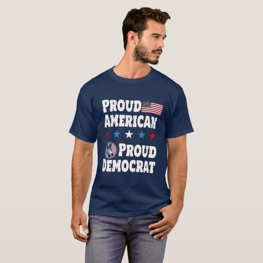 アメリカ誇りを持ったの誇りを持った民主党員 Tシャツ (正面フル)