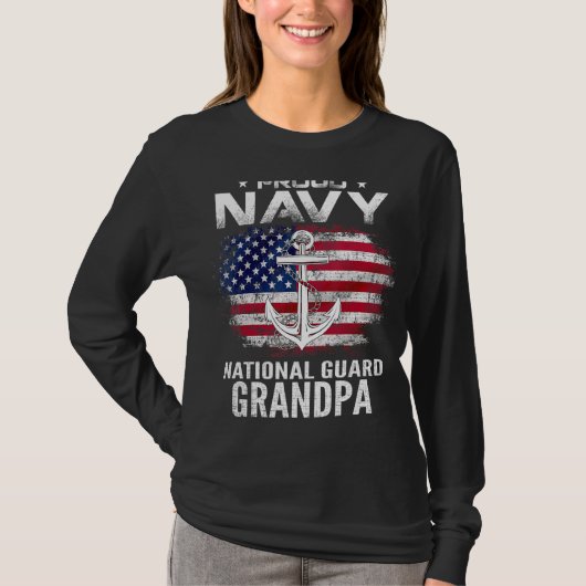 アメリカ誇りを持ったのFlと海軍のナショナルガードグランドパ Tシャツ (正面)