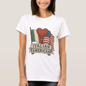 アメリカ誇りを持ったイタリアンシャツ | デュアル伝統フラグ Tシャツ (正面)