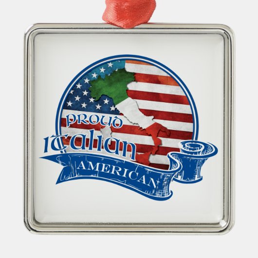 アメリカ誇りを持ったイタリアン人 メタルオーナメント (正面)
