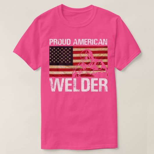 アメリカ誇りを持ったウエルダー国旗 Tシャツ (デザイン正面)