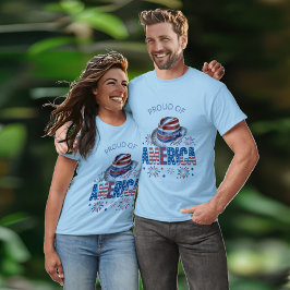 アメリカ誇りを持ったスターズストライプハットと爆竹 Tシャツ