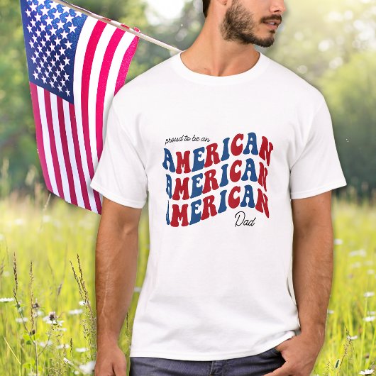 アメリカ誇りを持ったパパレッドブルー愛国心7月4日 Tシャツ
