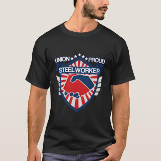 アメリカ誇りを持ったユニオ統一されたンの製鉄労働者になる Tシャツ