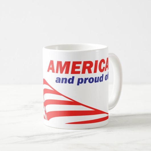 アメリカ誇りを持った人とマグ コーヒーマグカップ (正面右)