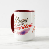 「アメリカ誇りを持った人になること。 マグカップ (正面左)