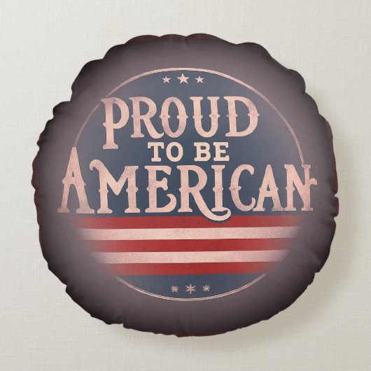 「アメリカ誇りを持った人になること ラウンドクッション (正面)