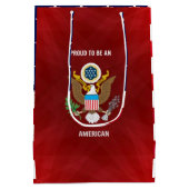 「アメリカ誇りを持った人になるために」赤、白、青 ミディアムペーパーバッグ (裏面)