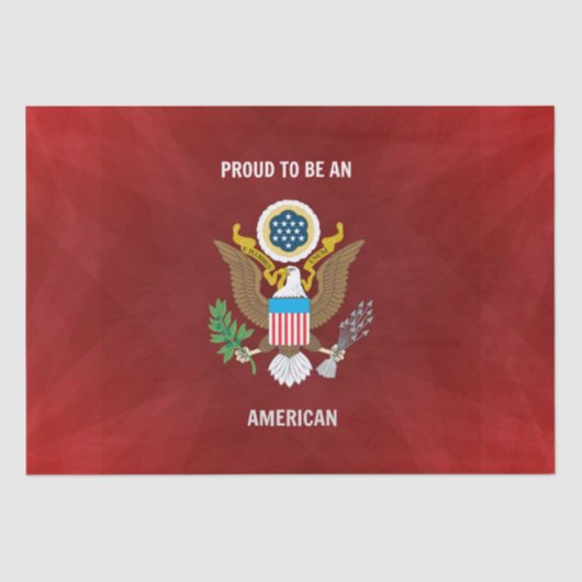 「アメリカ誇りを持った人になるために」赤、白、青。 薄葉紙 (正面)