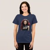 アメリカ誇りを持った人へ – 鮮やか女性ロボットアートTe トライブレンドＴシャツ (正面全面)