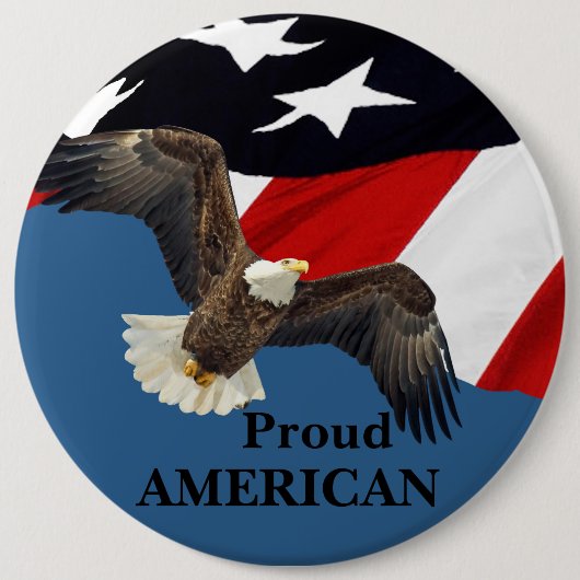 アメリカ誇りを持った人 缶バッジ (正面)