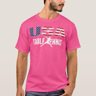 アメリカ誇りを持った卓球愛好家ジャージーアメリカ国旗 Tシャツ
