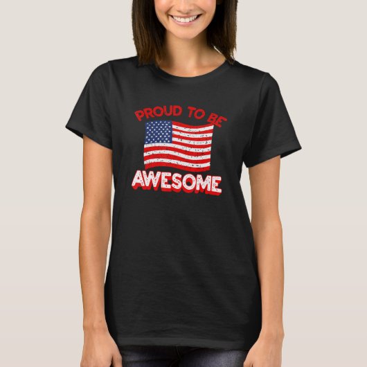 アメリカ誇りを持った合衆国素晴らし国旗のプライド Tシャツ (正面)