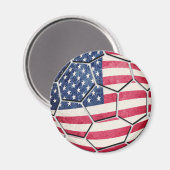 アメリカ誇りを持った国旗のサッカーボール マグネット (正面/裏面)