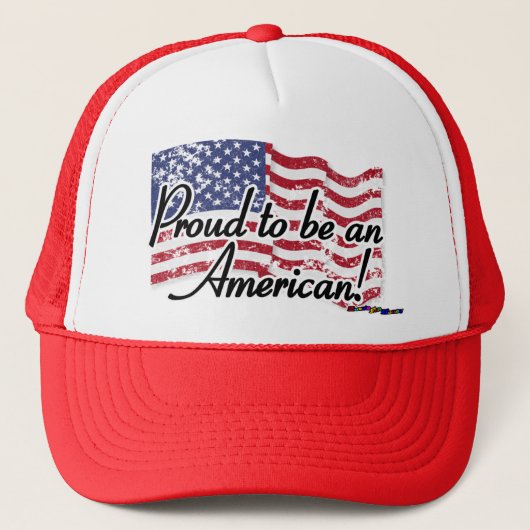 アメリカ誇りを持った国旗 – アメリカ人 – 苦悩 キャップ (正面)