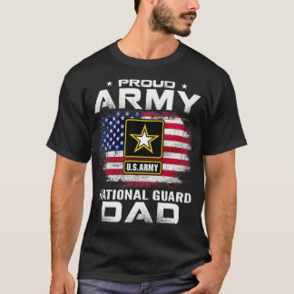 アメリカ誇りを持った国旗Gを持つ陸軍の国防パパ Tシャツ