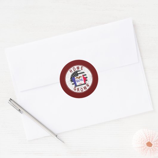 アメリカ誇りを持った州旗アメリカ合衆国ホームグロウンアイオワ ラウンドシール (封筒)