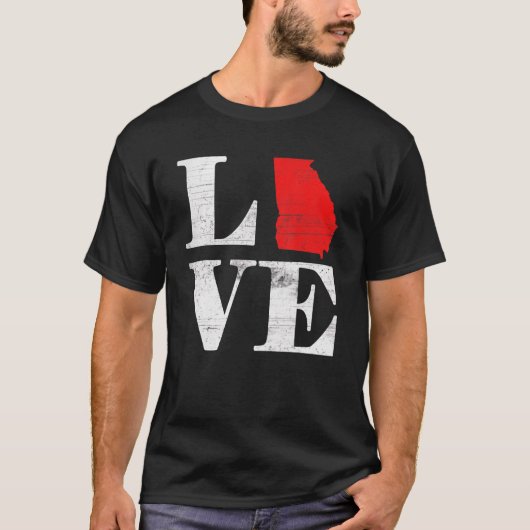 アメリカ誇りを持った市民州旗の土地地図ラブジオ Tシャツ (正面)
