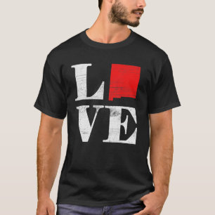 アメリカ誇りを持った市民州旗の土地地図ラブニュー Tシャツ