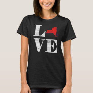 アメリカ誇りを持った市民州旗の土地地図ラブニュー Tシャツ