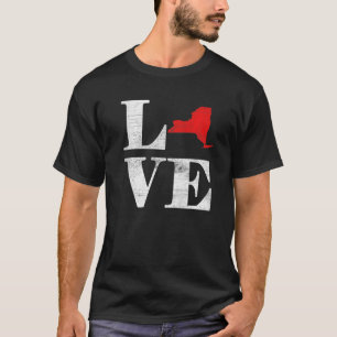 アメリカ誇りを持った市民州旗の土地地図ラブニュー Tシャツ