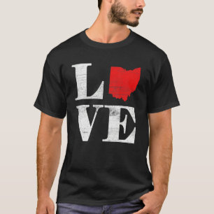アメリカ誇りを持った市民州旗ランドマップラブオヒ Tシャツ