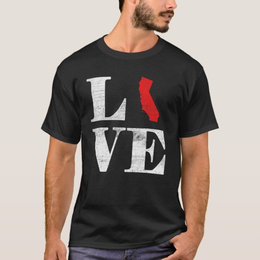 アメリカ誇りを持った市民州旗ランドマップラブカル Tシャツ (正面)