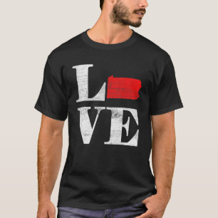 アメリカ誇りを持った市民州旗ランドマップラブペン Tシャツ