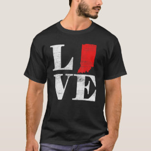 アメリカ誇りを持った市民州旗ランドマップ愛Ind Tシャツ