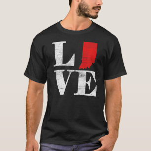 アメリカ誇りを持った市民州旗ランドマップ愛Ind Tシャツ