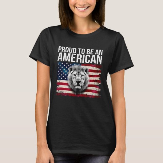 アメリカ誇りを持った愛国的なアメリカのヴィンテージ国旗になる Tシャツ (正面)