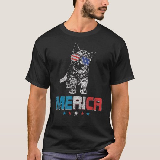 アメリカ誇りを持った愛国的なアメリカ国旗に4O Tシャツ (正面)