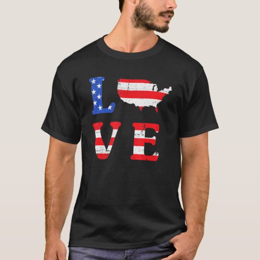 アメリカ誇りを持った愛国者4日7月の独立記念日L Tシャツ (正面)