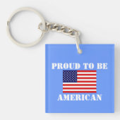 アメリカ誇りを持った赤白と青になる愛国心 キーホルダー (正面)