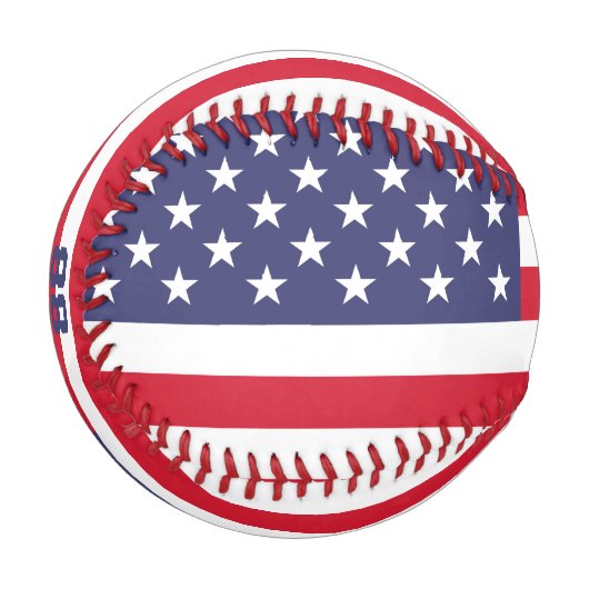 アメリカ誇りを持った野球投手シルエット米国国旗 野球ボール (正面左)