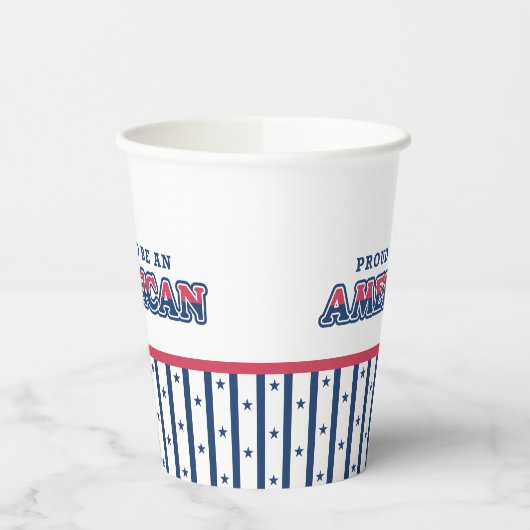 アメリカ誇りを持った、愛国的、海軍のストライプとスター 紙コップ (左)