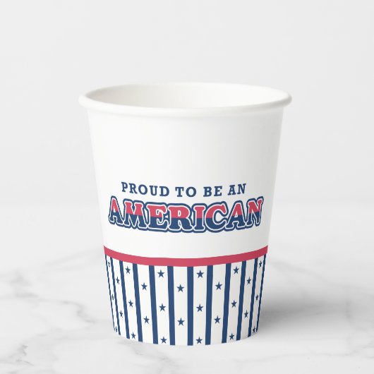 アメリカ誇りを持った、愛国的、海軍のストライプとスター 紙コップ (正面)