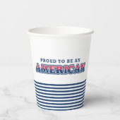 アメリカ誇りを持った、愛国的、海軍ストライプ的 紙コップ (裏面)