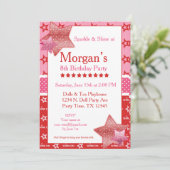 アメリカ誕生日ガールデジタルまたは印刷可能招待状 招待状 (スタンド正面)