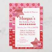 アメリカ誕生日ガールデジタルまたは印刷可能招待状 招待状 (正面/裏面)