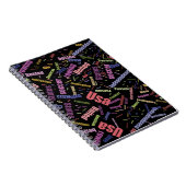 アメリカ語を表す色付きの単語のコレクション ノートブック (右側)