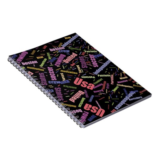 アメリカ語を表す色付きの単語のコレクション ノートブック (右側)