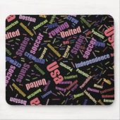 アメリカ語を表す色付きの単語のコレクション マウスパッド (正面)