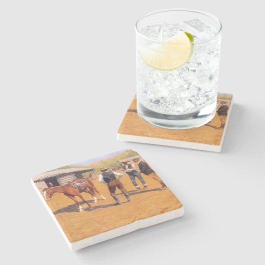 アメリカ買の野生の西のポロポニー ストーンコースター (横)