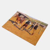 アメリカ買の野生の西のポロポニー ドアマット (アングル)